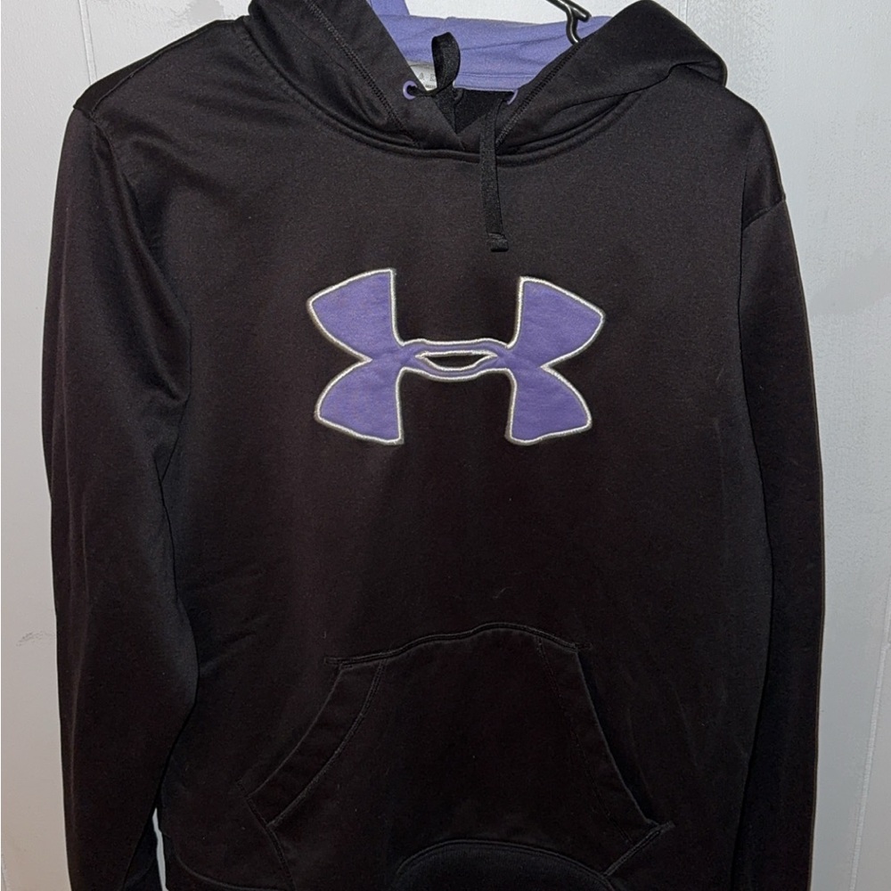 Under Armour Black Hoodie with Purple Logo